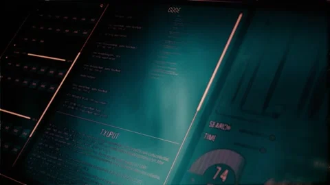 Perspective futuristic user interface with HUD and infographic elements Stock Footage 140916636