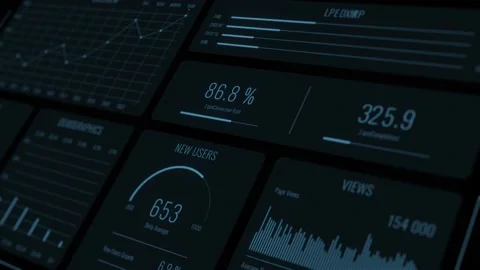 Perspective futuristic user interface with HUD and infographic elements Stock Footage 140916686