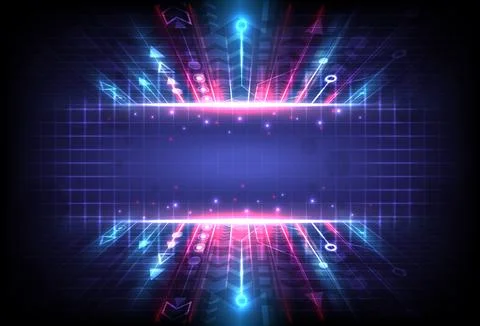 Perspective glowing speed arrow. Abstract technology background. Internet mot Stock Illustration