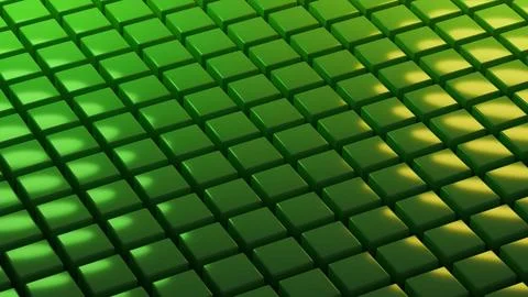 Perspective green cubes background with subtle reflections Stock Illustration