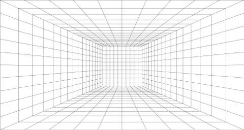 Perspective grid background 3d Vector illustration. Model projection background Stock Illustration