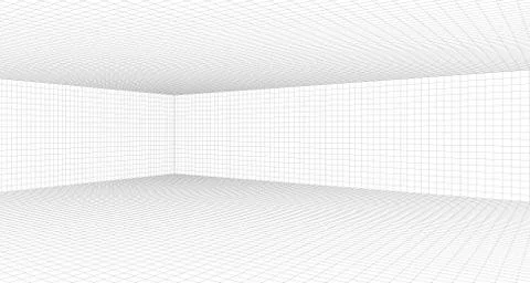 Perspective grid background 3d Vector illustration. Model projection background Stock Illustration