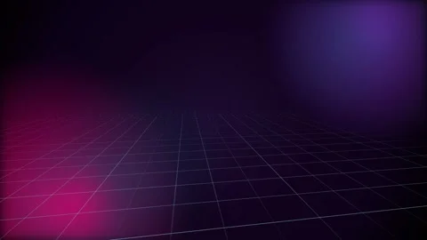 Perspective grid on a dark surface fading into a gradient of purple and mag.. Stock Footage 346326693