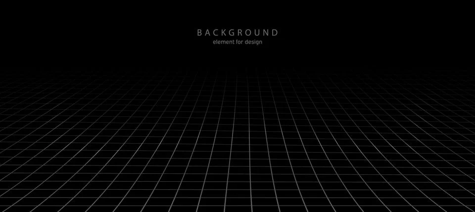 Perspective grid with depth of field effect. Abstract wireframe landscape. .. Stock Illustration