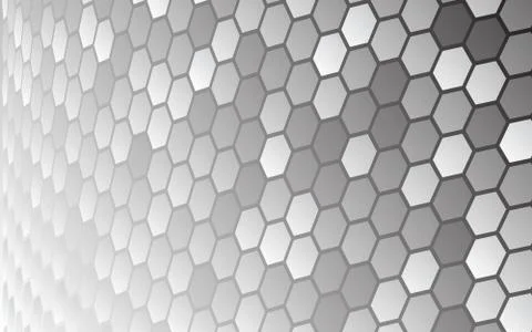 Perspective grid hexagonal surface Stock Illustration