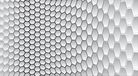 Perspective grid hexagonal surface. Stock Illustration