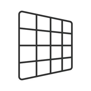 Perspective grid, icon in line design. perspective grid, perspective drawing Stock Illustration