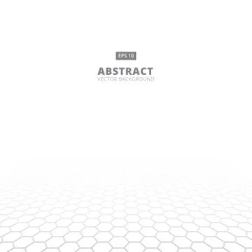 Perspective grid pixel hexagonal texture black and white. Vector illustration Stock Illustration