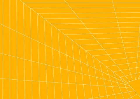 Perspective grid plane geometric angular spatial vector background yellow Stock Illustration