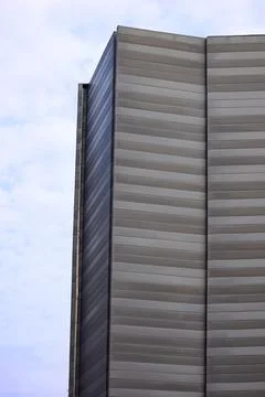 Perspective of high rise building with clouds. Business concept of future arc Stock Photos