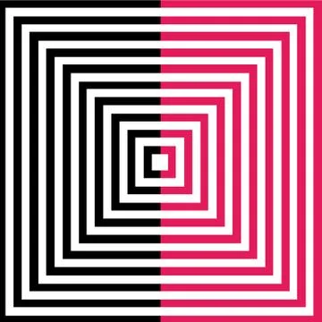 Perspective illusion- One point perspective of interior  Stock Illustration