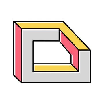 Perspective impossible geometric shape color icon vector illustration Illustrazione stock