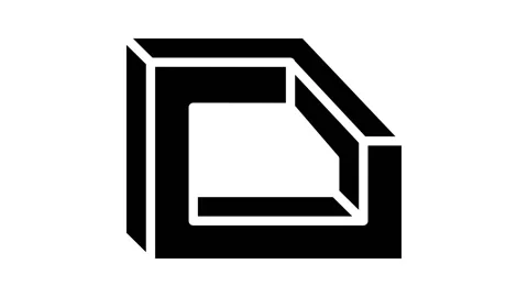 Perspective impossible geometric shape glyph icon animation Stock Footage 222830004