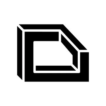 Perspective impossible geometric shape glyph icon vector illustration 스톡 일러스트