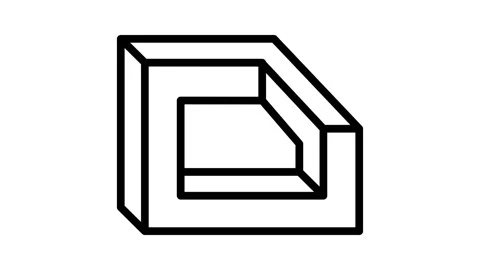 Perspective impossible geometric shape line icon animation Stock Footage 224289840