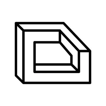 Perspective impossible geometric shape line icon vector illustration Illustrazione stock