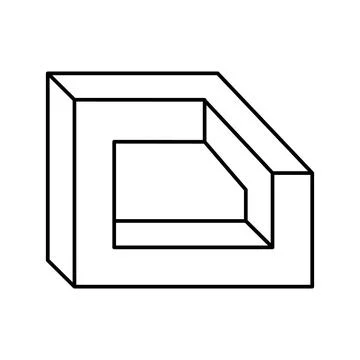 Perspective impossible geometric shape line icon vector illustration 스톡 일러스트