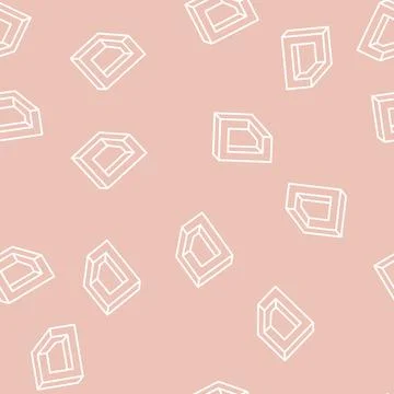 Perspective impossible geometric shape line seamless pattern イラスト素材