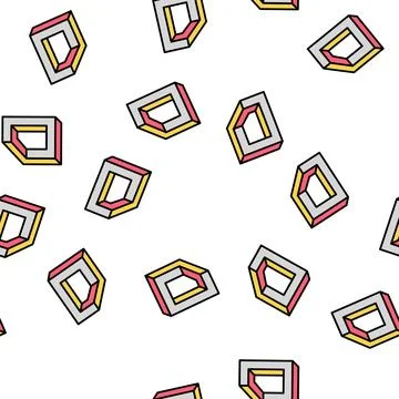 Perspective impossible geometric shape vector seamless pattern Stock Illustration