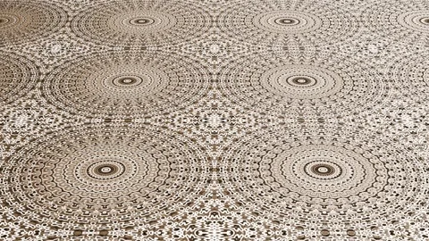 Perspective Intricate Radial Pattern Tile Pattern Carpet Stock Footage 333659144