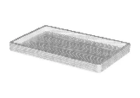 Perspective isometric view of black halftone rectangular tray isolated on w.. Stock Illustration