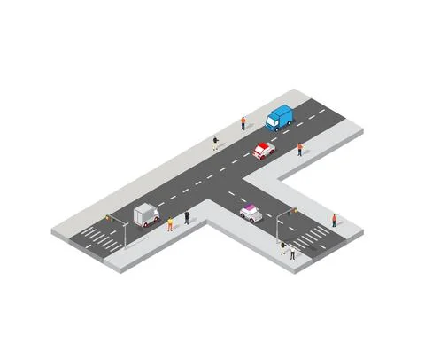 Perspective isometric view Ilustração Stock