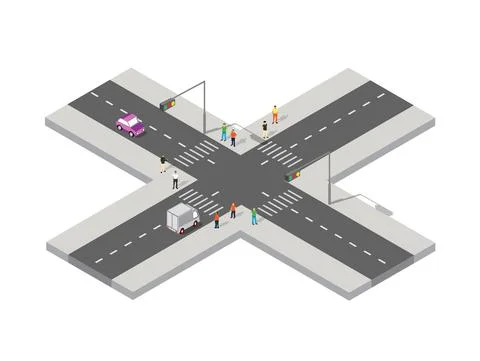 Perspective isometric view Ilustração Stock