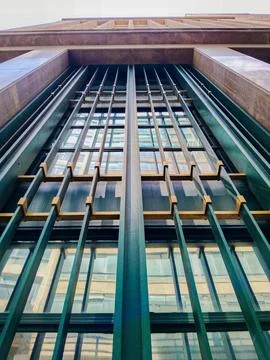 Perspective of a large window pane. Stock Photos