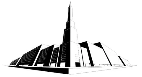 Perspective line drawing Stock Illustration
