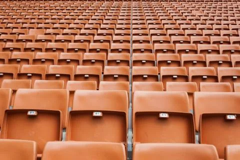 Perspective of many empty stadium seats Stock Photos