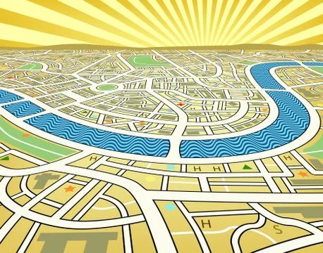 Perspective map Stock-Illustration