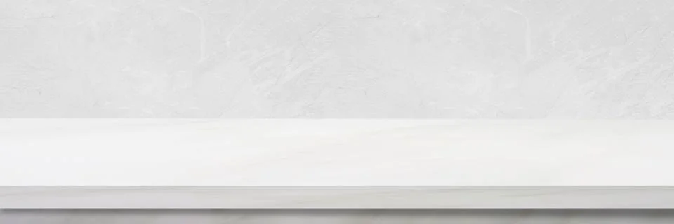 Perspective marble table surface background, Grey and white marble table top Stock Photos