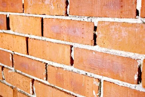 Perspective of old brick wall. Stock Photos