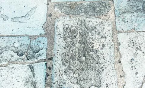 Perspective old rough pavement stone grunge texture background. Stock Photos