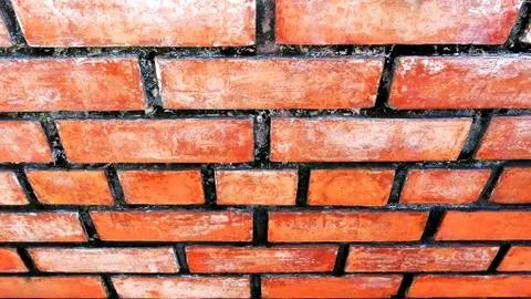 Perspective Orange Brick Wall Texture Background Foto stock
