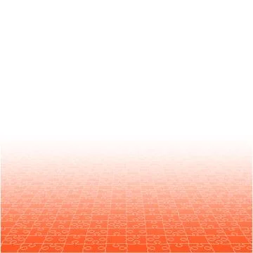 Perspective Orange Puzzles Pieces - Vector Jigsaw Stock Illustration