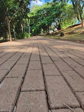 Perspective of a paved path Stock Photos