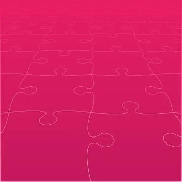 Perspective Pink Puzzles Pieces - Vector Jigsaw 스톡 일러스트