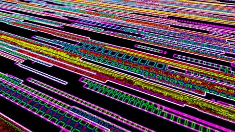 Perspective Planar Motion Graphic Tech Currents - Abstract Data Movement 스톡 동영상 299885156