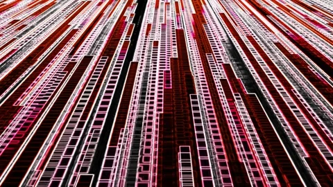 Perspective Planar Motion Graphic Virtual Circuitry - Abstract Tech Patterns Stock Footage 299885753