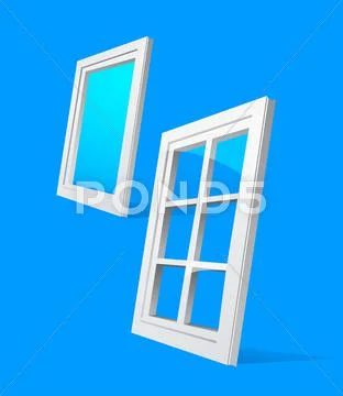 Perspective plastic window illustration Stock Illustration