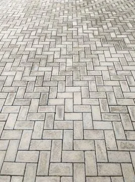 Perspective of rectangular blocks of embedded cement blocks. Perspective o... Stock Photos