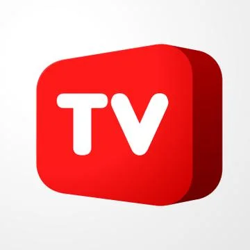 Perspective Red Box with TV text Stock Illustration