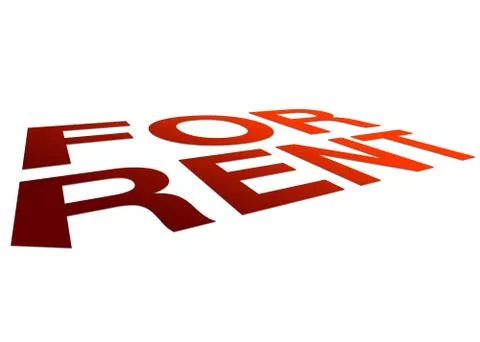 Perspective for rent sign Stock Illustration