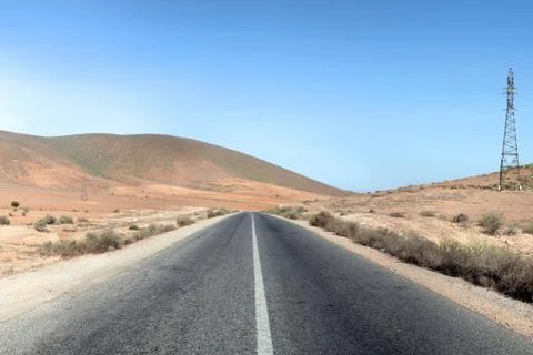 Perspective of road in Morocco Stock Photos