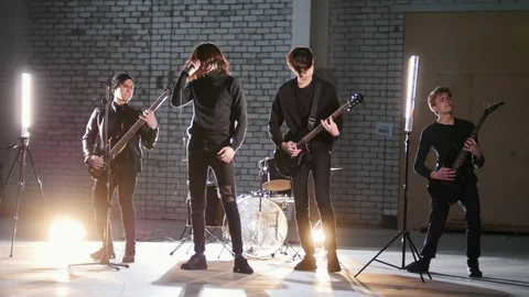 A perspective rock group having a repetition. Stock Footage 108039344