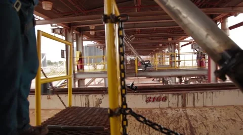 Perspective Shot of both Workers and Equipment Stock Footage 45236896