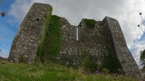 Perspective shot of Castle Kirk Stock Footage 232961328