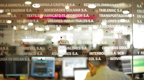 Perspective Shot of some offices inside Colombian Stock Market headquarters Stock Footage 45237108