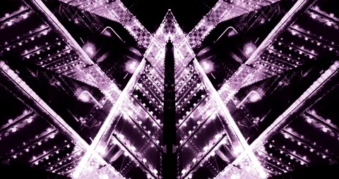 Perspective space of bulbs and running lights, design of rhythm and blues Stock Footage 89046438